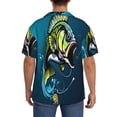 thumbnail image 3 of Haiem Largemouth Bass Fish Pattern Men's Casual Shirts Short Sleeve Button Down Shirts Fashion Textured Summer Beach Shirt-X-Large, 3 of 5