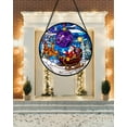 thumbnail image 2 of Stained Glass Window Hanging - Santa Claus Deer Suncatcher for Doors Home Christmas Decoration Winter Landscape Sun Catcher Thanksgiving New Year Birthday Gift for Women Men Mom Nana, 2 of 6