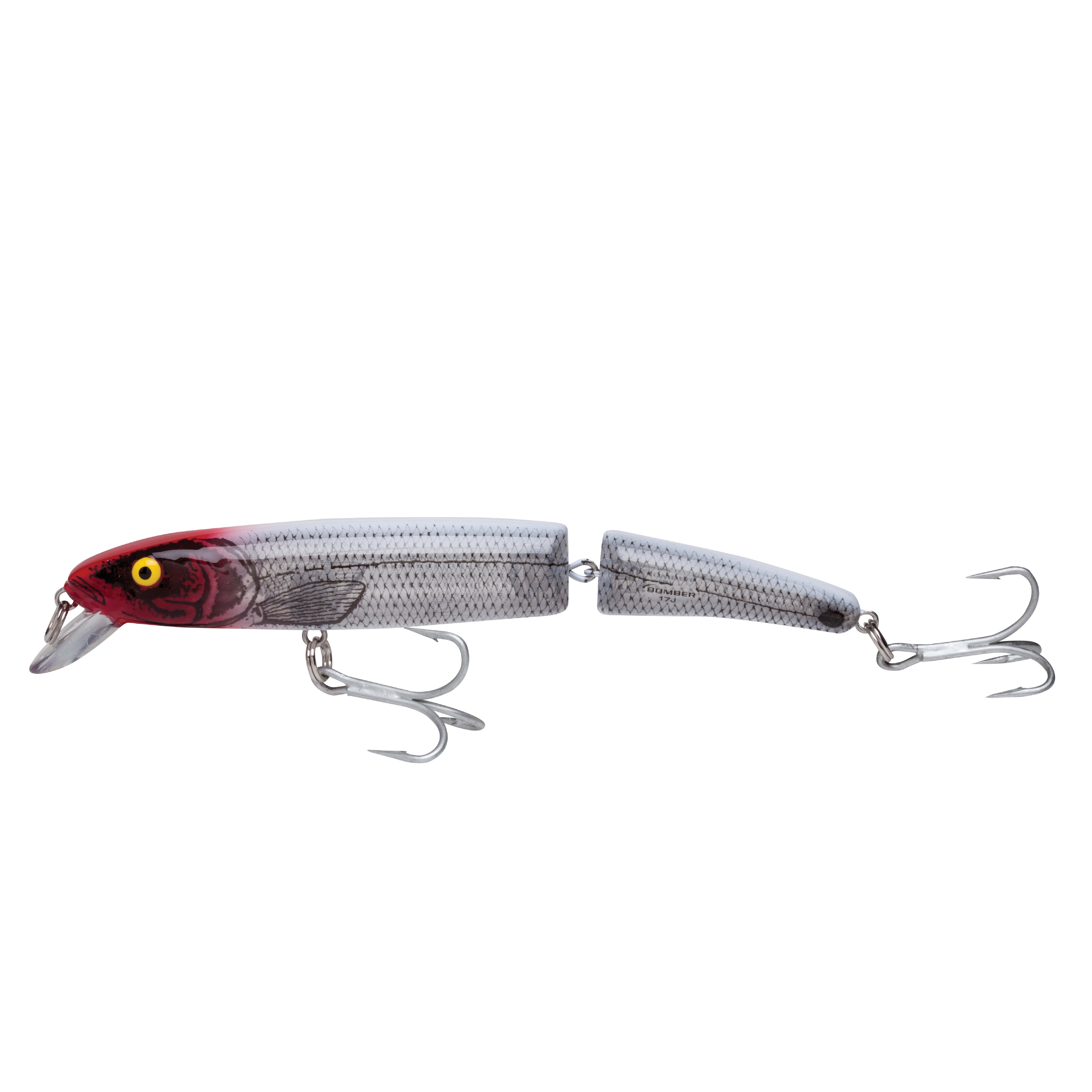 Bomber Saltwater Grade Heavy Duty Jointed Long A Silver Flash/Red Head 