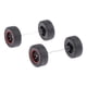 thumbnail image 4 of 4 piezas 1:64 Ruedas de simulación para coche modelo con ejes de varilla redonda para coche negro rojo, 4 of 9