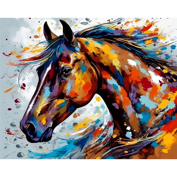Paint by Numbers for Adults - Colorful Horse Head - Acrylic Easy Paint by Numbers for Adults Beginner DIY Painting by Numbers for Gift Home Wall Decor 16”W x 20”L-