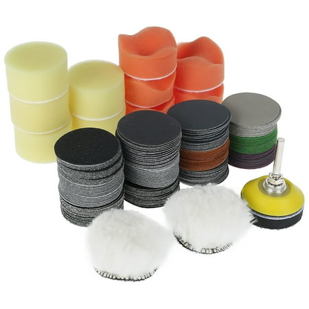 

195pcs 2 Inch Sanding Discs Water Wet Dry Sanding Discs Round Surface Conditioning Disc 60/80/100/150/240/400/800/1200/2000/3000/5000/10000 Grit Hook and Loop Flocking Sandpaper Disk