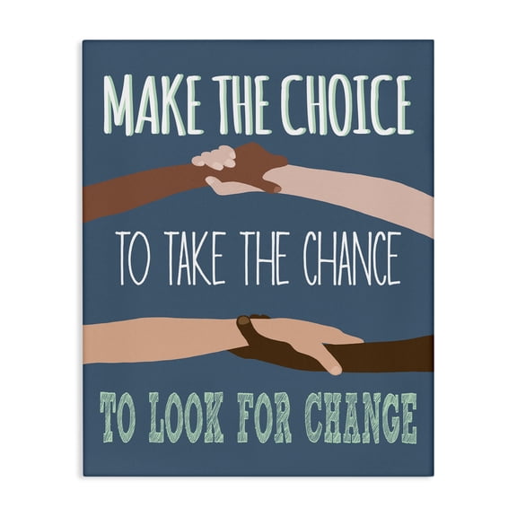 Stupell Industries Modern Look For Change Diverse Hand Holding Canvas Art, 36 x 48, by Jen Bucheli