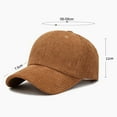thumbnail image 5 of Callipe Corduroy Baseball Hat Large Brim Thick Striped Texture Peaked Cap Solid Color Adjustable Circumference Hiking Traveling Shopping Hat, 5 of 8
