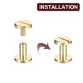 thumbnail image 4 of 20Pack Brass Chicago Screws, 4x9x10mm Post Nail Stud Rivets, Gold, 4 of 6