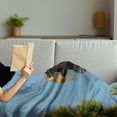 thumbnail image 3 of Idaho Soft Flannel Fleece Blanket, American Bald Eagle Coeur d'Alene Wildlife Bird Type State Sign Photo, Cozy Plush for Indoor and Outdoor Use, 60" x 80", Olive Green and Sky Blue, by Ambesonne, 3 of 5