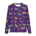 thumbnail image 5 of LYEAA Purple Shirts for Kids Girls Mardi Gras Crewneck Long Sleeve Pullover Tees Carnival Mask Print Blouses Party Tops, 5 of 5