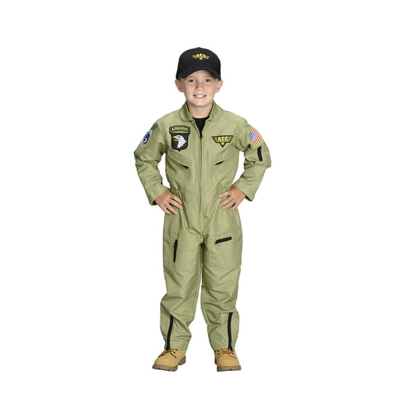 Traje de piloto de combate Aeromax Jr. Talla 4/6 con gorra bordada