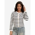 thumbnail image 5 of Women's Striped Cardigan Sweaters Fall Outfits Clothes Fashion Trendy Long Sleeve Tops Casual Lady Jackets, 5 of 7