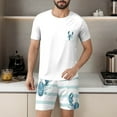 thumbnail image 4 of GERsome Mens Pajama Sets Short Sleeve Crewneck Tops and Shorts 2 Piece Lounge Sets Summer Soft Lightweight Nightwear M-3XL, 4 of 6