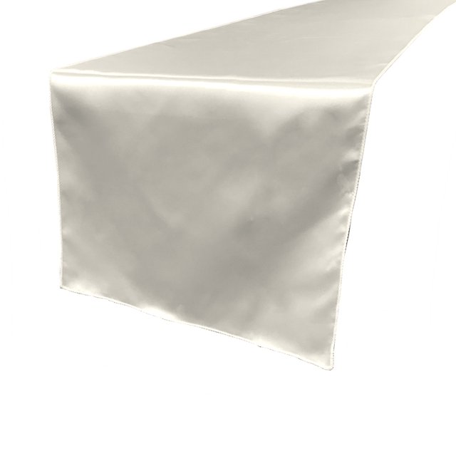 Camino de mesa de satén nupcial LA de lino, 14 por 108 pulgadas, blanco LA Linen TCbridal14X108_WhiteB11
