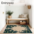 thumbnail image 3 of ODIKA 2'x3' Machine Washable Non-Slip Area Rug, Enchanted Forest Canopy with Glowing Fireflies and Moonbeam Trails High Traffic Rug with Pad, Beige, 691506, 3 of 8