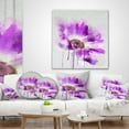 thumbnail image 4 of Designart Beautiful Purple Rose Watercolor - Floral Throw Pillow - 18x18, 4 of 5