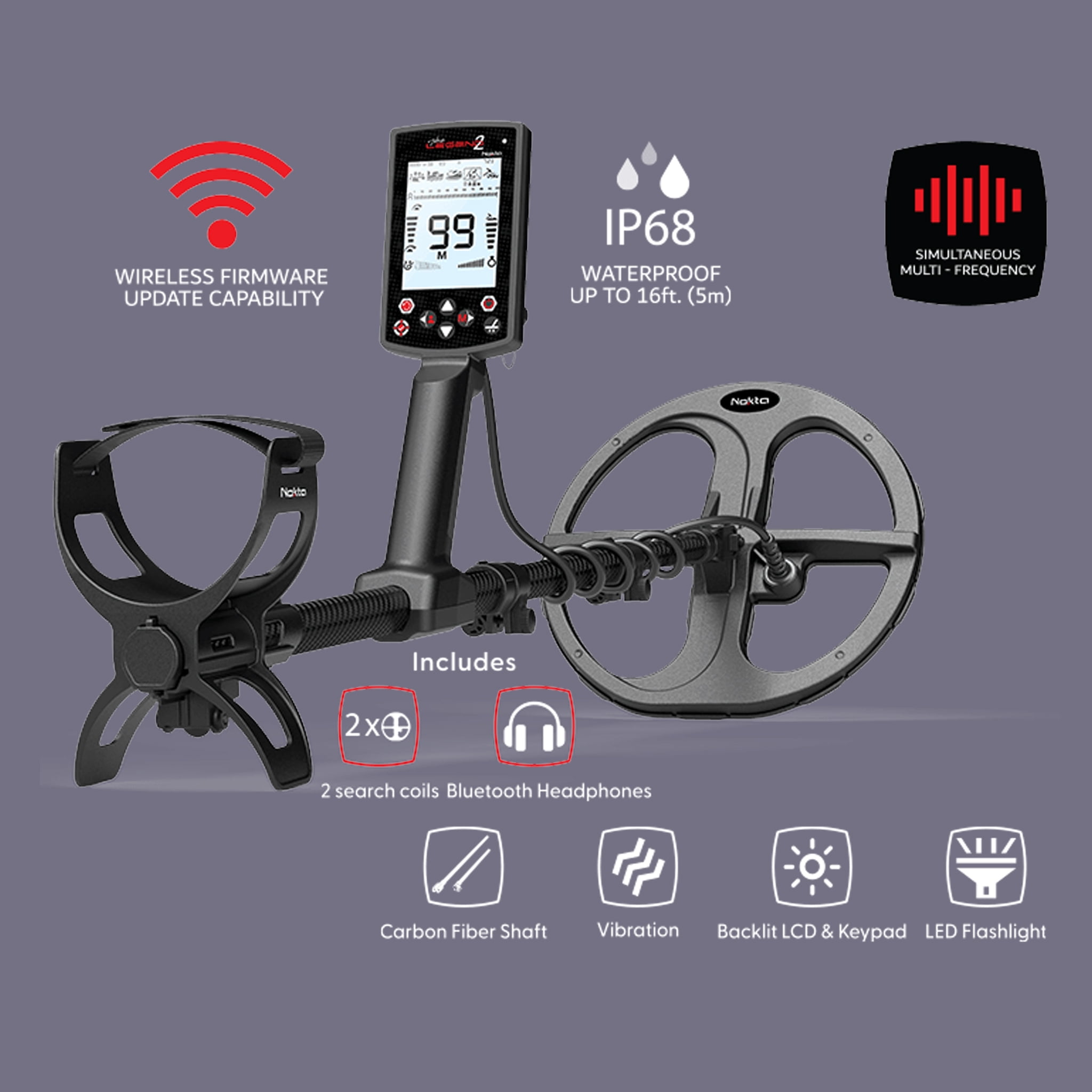 Nokta The Legend 2 SMF Waterproof Metal Detector with Accupoint Pinpointer, Backpack, and Premium Digger