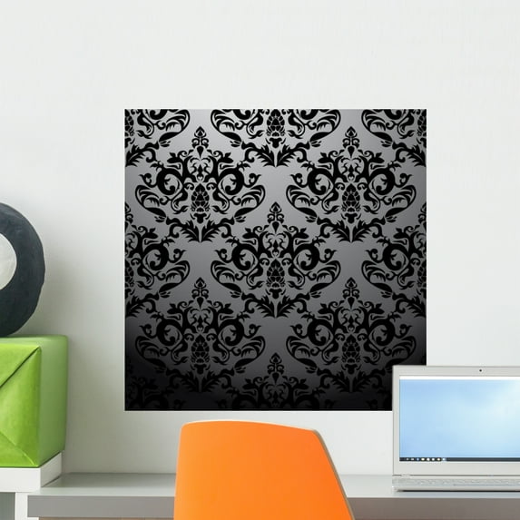 Seamless Damask Pattern Wall Mural by Wallmonkeys Peel and Stick Graphic (18 in H x 18 in W) WM321941