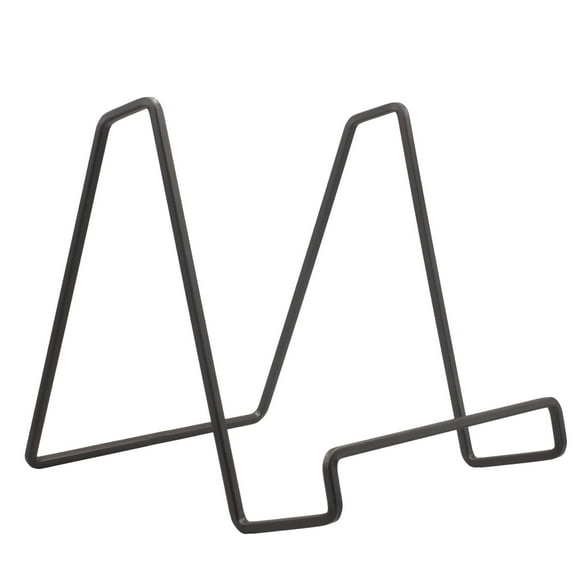 Tripar 6" Mahogany Painted Square Wire Display Stand for Plates, Artwork, Framed Photographs