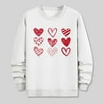 thumbnail image 4 of Men's Crewneck Sweatshirts Hearted Print Long Sleeve Casual Pullover Shirt Hip-Hop Sweater White M, 4 of 6
