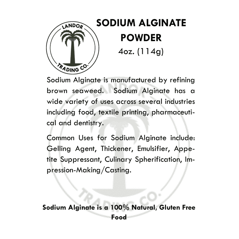 Sodium Alginate - Food Grade - 4 Ounces (113 Grams) 