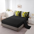 thumbnail image 5 of Manfei Zebra Stripes Lines Bedding Comforter Set 7pcs,Leopard Pattern Heart Queen Bedding Sets,Yellow Black White Queen Sheet Sets For Girls,Ultra Soft Home Decor,Reversible, 5 of 8