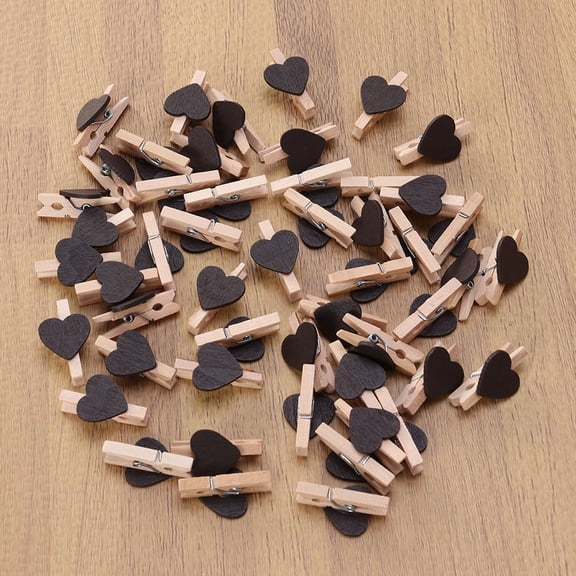 NICEXMAS 100Pcs Coffee Wooden Clips Photo Holder Paper Clamp for Home and Craft Use