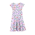 thumbnail image 5 of DHFJKG Girls Floral Dress Flutter Sleeve Tiered Casual Party Dress Flowy A-Line Midi Sundress For Kids Teens 6-15Y Trendy Dresses, 5 of 5