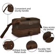 thumbnail image 3 of Neceser LEATHER VILLAGE de piel auténtica Dopp Kit, tamaño grande, 3 of 7