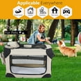 thumbnail image 5 of Dkelincs 24 inch Collapsible Dog Crate Small Foldable Kennel Travel Cat Dog Carrier with Mesh Windows, Beige, 5 of 8