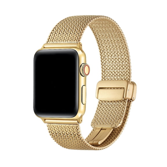 Posh Tech Knit Stainless Steel Band for Apple Watch, Fits All Models, Gold