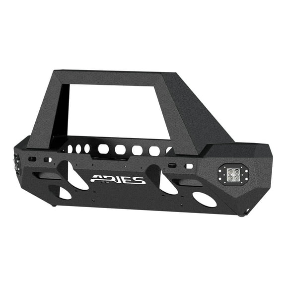 ARIES 2082046 TrailChaser Black Aluminum Front Bumper with LED Lights and Winch Mount, Select Jeep Wrangler JK Fits select: 2008,2015-2017 JEEP WRANGLER UNLIMITED
