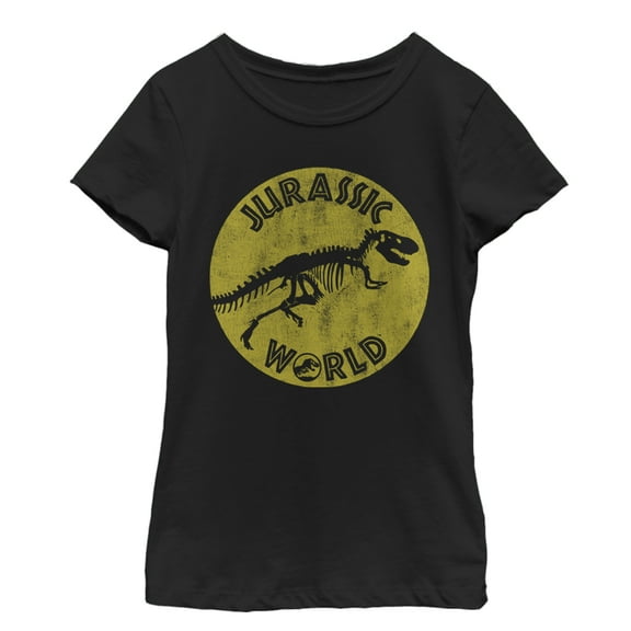 Girl's Jurassic World: Fallen Kingdom Retro Fossil  Graphic Tee Black X Small