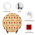 thumbnail image 4 of Picia Fall Gnomes Pattern Bone China Decorative Plate – Wall Decor with Stand and Adhesive, Elegant Ornament for Living Room, Office, or Entryway-7in, 4 of 6