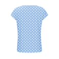 thumbnail image 6 of ZUKMRJPC Womens Summer Tops Short Sleeve Crewneck Polka Dot Button Down Pullover Tees Casual Loose Fit Basic Tunic Shirts, 6 of 7