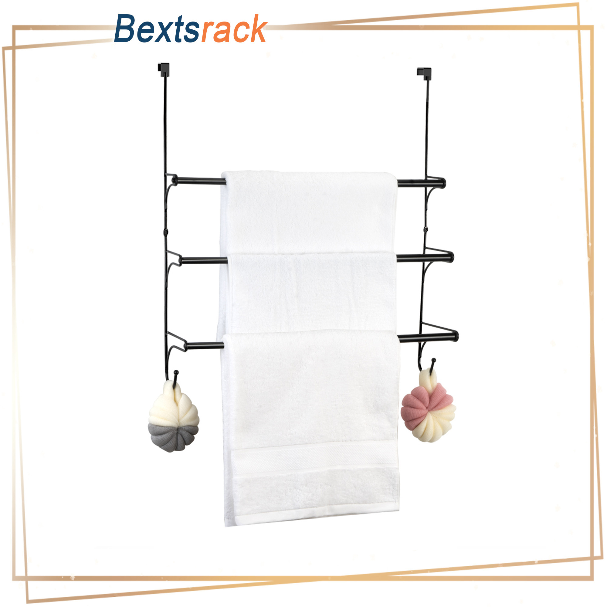 Towel Rack, Bextsrack Adjustable Over The Door Bathroom Towel Holder