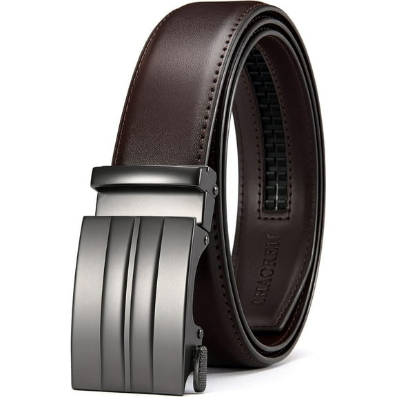 Ratchet Belts for Men - Mens Leather Belt 1 3/8" for Dress Pants - Micro Adjustable Belt Fit Everywhere