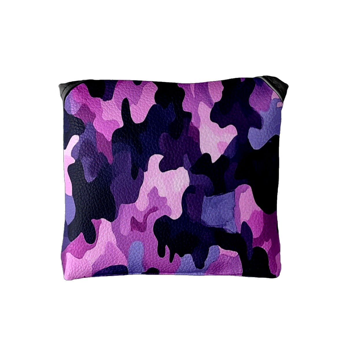 Golf Mallet Putter Cover Premium Leather Waterproof Golf Putter Head Cover with Magnetic Closure Purple Camouflage Pattern