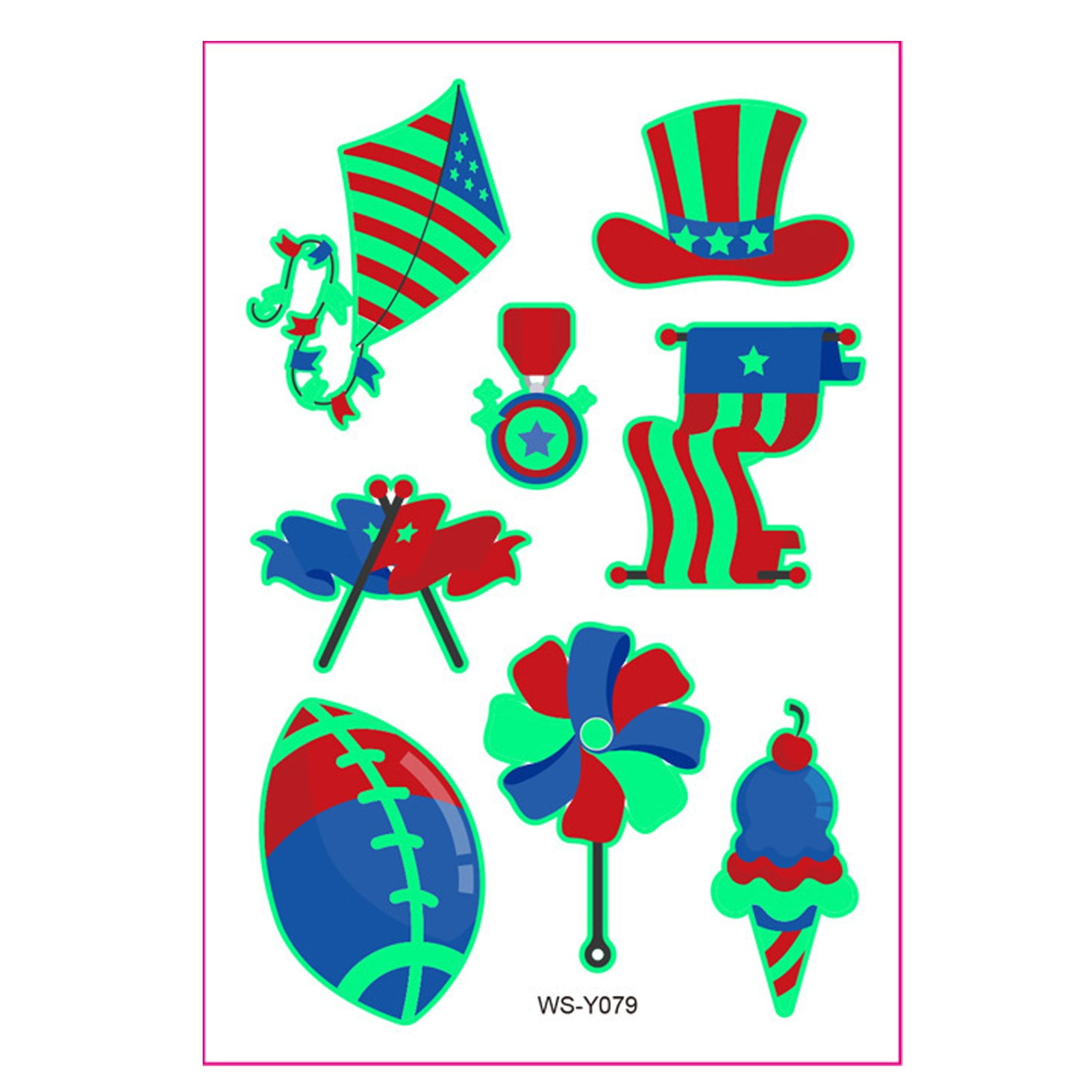 Heiheiup Luminous Independence Day Stickers Decoration Stickers