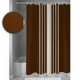 thumbnail image 3 of 72x78 Inch Shower Curtain Brown Beige Striped Bathroom Decor Waterproof Fabric Bathtub Bath Curtains Decorative Modern Farmhouse Retro Lines Extra Long Shower Curtain Set with Hooks, 3 of 6