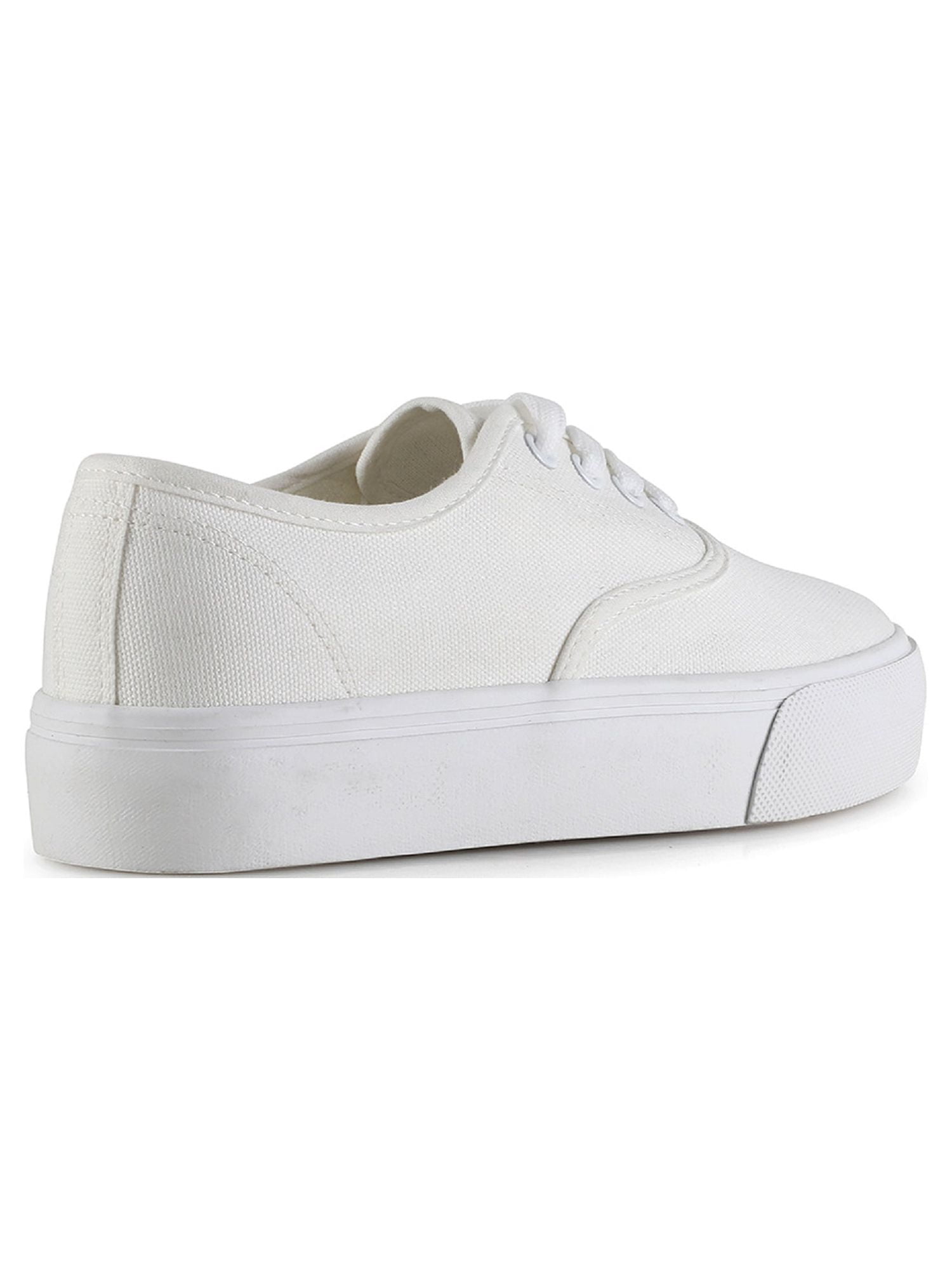Lace Up Women's Canvas Sneakers in White