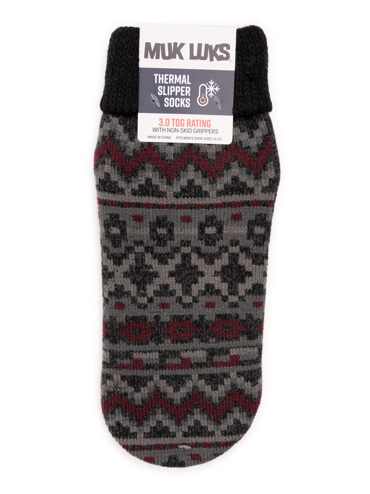 MUK LUKS Men's Thermal Slipper Socks, 1 Pair, One Size (10-13)