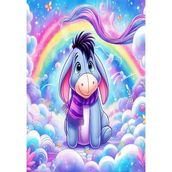 5D DIY Diamond Painting Kits for Adults Winnie the Pooh Eeyore Full Drill Gem Art Kits Crystal Paint by Diamonds Kits for Begginner Rhinestone Painting (Size:12x16inch)
