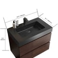 thumbnail image 6 of CITTANEO 30 Inch Floating Bathroom Vanity with Black Sink, Modern Bathroom Cabinet in Walnut, 6 of 6
