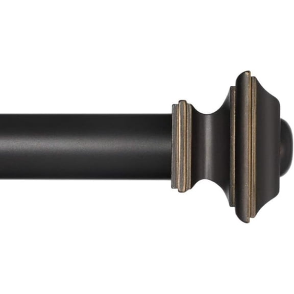 Ivilon Drapery Treatment Window Curtain Rod - Square Design 1 1/8 Rod. 120 to 240 Inch - Antique Black