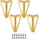 thumbnail image 1 of lote De 4 Pies De Meuble De 15 Cm En Mtal Dor De Rechange - Pour Table Basse, Meuble Tv, Canap, Lit Et Autres Pieds De Table, Avec Vis, 1 of 5