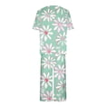 thumbnail image 4 of Offres de Vacances Iumwxz Pyjamas Doux Tendance Ensembles Assortis Tenues de Voyage pour Femmes Imprimé Floral Col Rond Manches Courtes Taille Élastique Pantalons Raccourcis Ensembles 2 Pcs pour Femmes Rue, 4 of 4