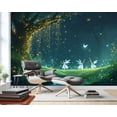 thumbnail image 5 of 69"x98" Wall Mural Peel and Stick Wallpaper Ethereal Forest Fairy Dance Butterfly Fairy Lights Wall Decor Self Adhesive Removable Wall Stickers for Bedroom Living Room, 5 of 7