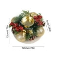 thumbnail image 3 of JeashCHAT Christmas Candle Ring Wreath, Candlestick Holder Artificial Pine Needle Berry Pinecones Wreath Candle Holder for Christmas Wedding Party Home Table Centerpiece, 3 of 6