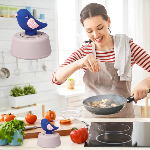 Bird Shape Countdown Timer, Mechanical Kitchen Timer, Student Learning Manager Reminder for Cooking Study, Blue