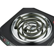 Mainstays Single Coil Electric Burner and Hot Plate, 1100W, Black