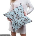 thumbnail image 5 of Ambesonne Floral Fabric by the Yard Upholstery, Tattoo Like Flower Motifs, 1 Yard, Soft Blue Dark Maroon, 5 of 5