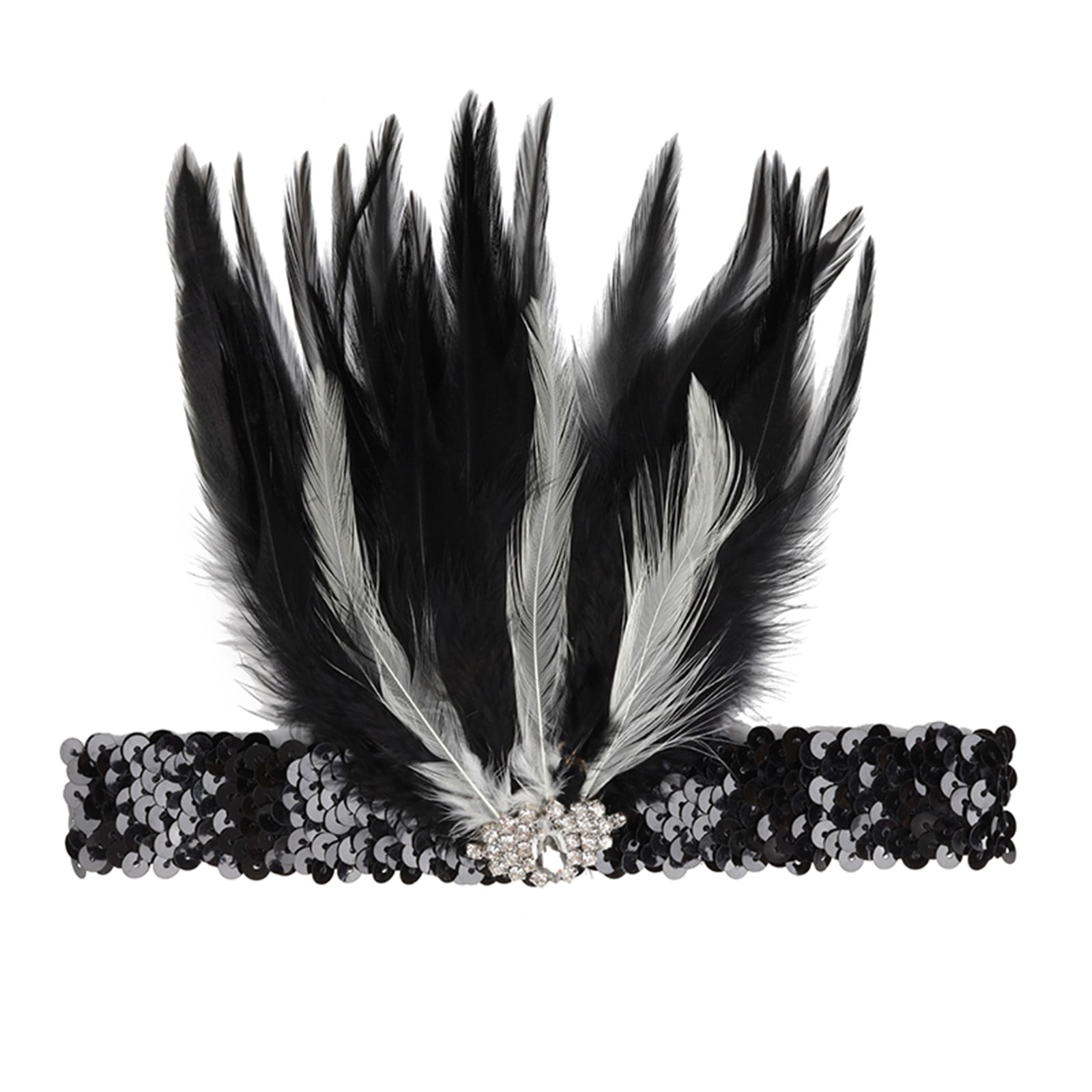 Vintage 1920s Velvet Ring w Black Feather Flapper Headgear Union Made Hat Antique Vintage 1920s 1930s Black Flapper Women main image 4